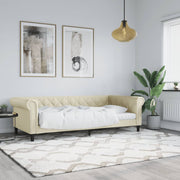 Slaapbank 90x200 cm kunstleer crèmekleurig