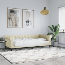 Slaapbank 90x200 cm kunstleer crèmekleurig