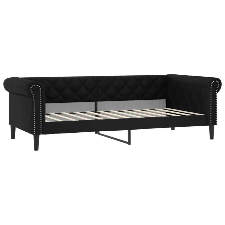 Slaapbank Kunstleer 100 x 200 cm Zwart zonder matras