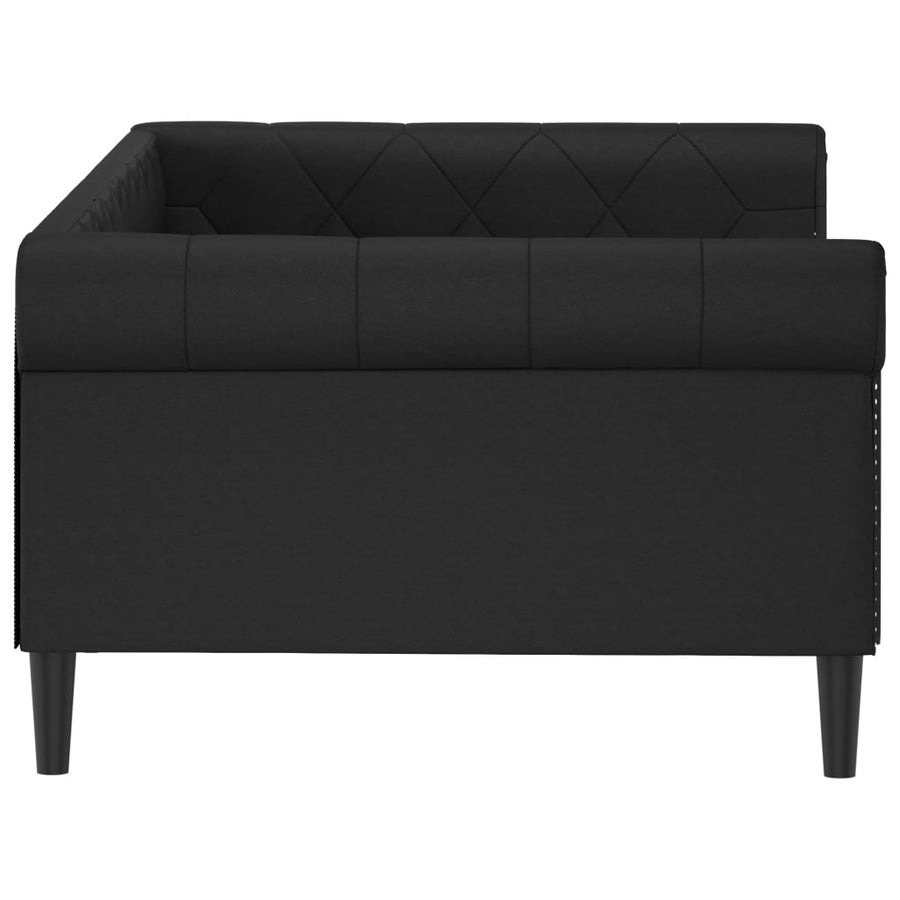 Slaapbank Kunstleer 100 x 200 cm Zwart zonder matras