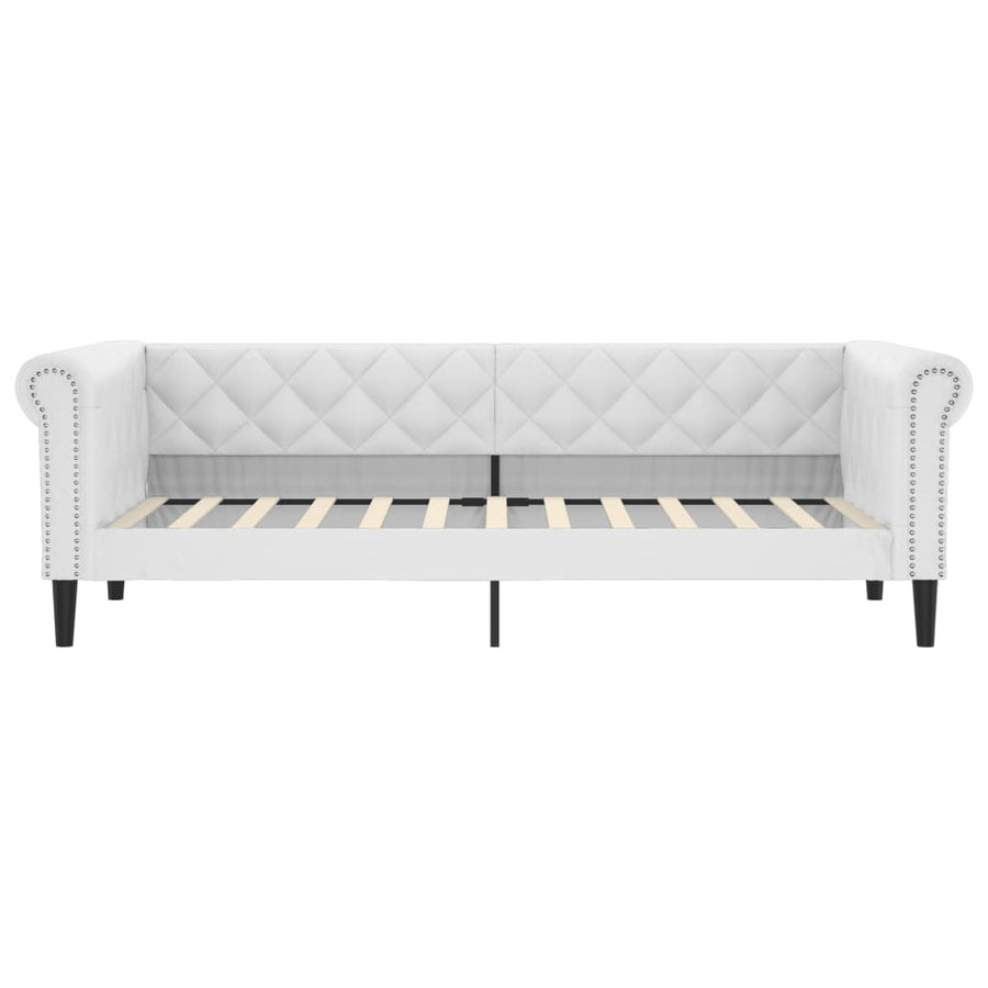 Slaapbank Kunstleer 100 x 200 cm Wit zonder matras