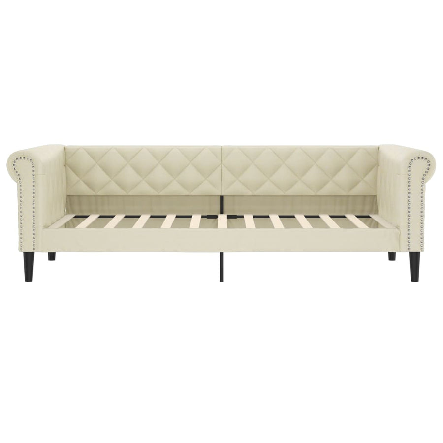Slaapbank Kunstleer Kleurig 100 x 200 cm Crème zonder matras