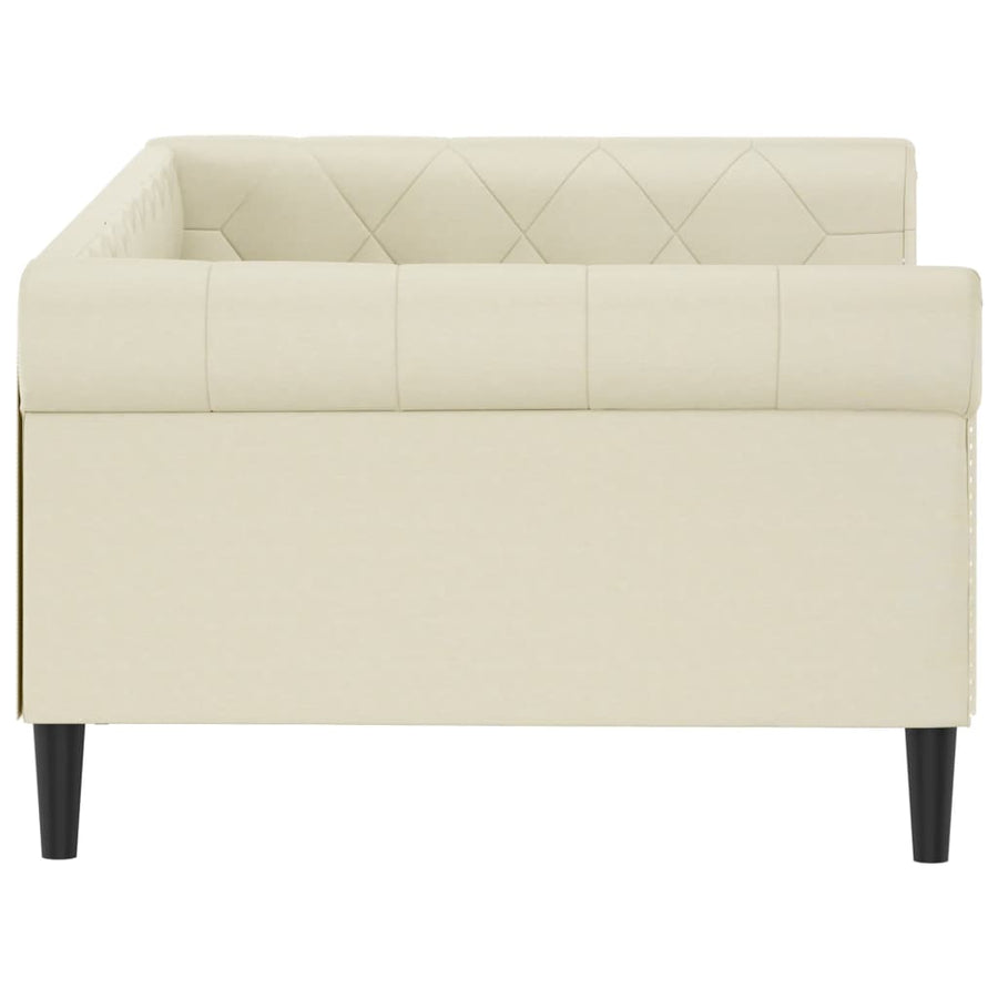 Slaapbank Kunstleer Kleurig 100 x 200 cm Crème zonder matras