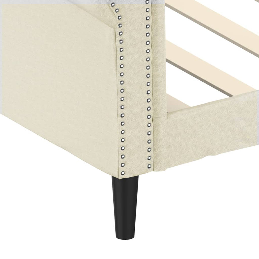 Slaapbank Kunstleer Kleurig 100 x 200 cm Crème zonder matras