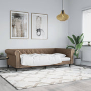 Slaapbank 100x200 cm kunstleer cappuccino