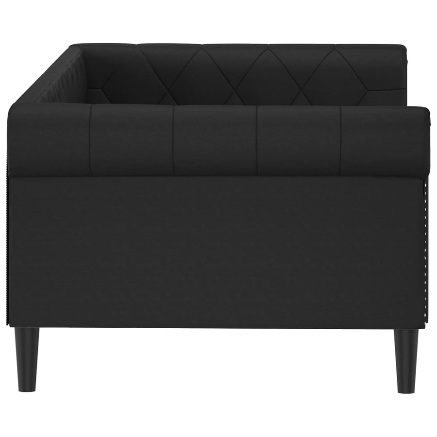 Slaapbank Kunstleer 90 x 190 cm Zwart zonder matras