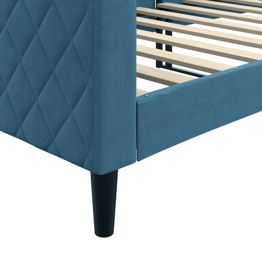 Slaapbank Fluweel 80x200 cm Blauw zonder matras