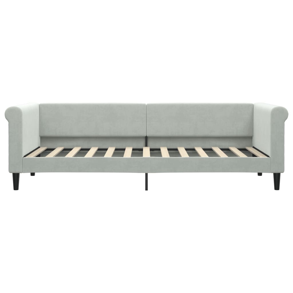 Slaapbank Fluweel 80x200 cm Lichtgrijs zonder matras