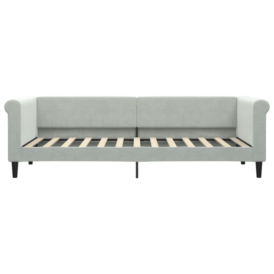 Slaapbank Fluweel 80x200 cm Lichtgrijs zonder matras