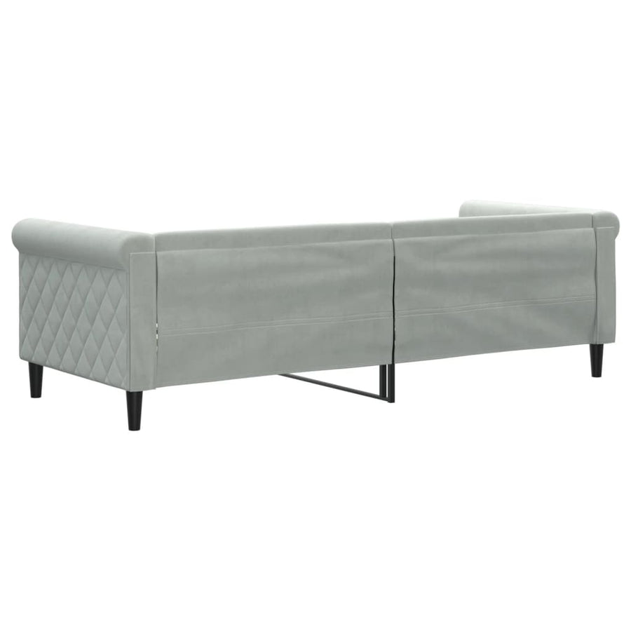 Slaapbank Fluweel 80x200 cm Lichtgrijs zonder matras