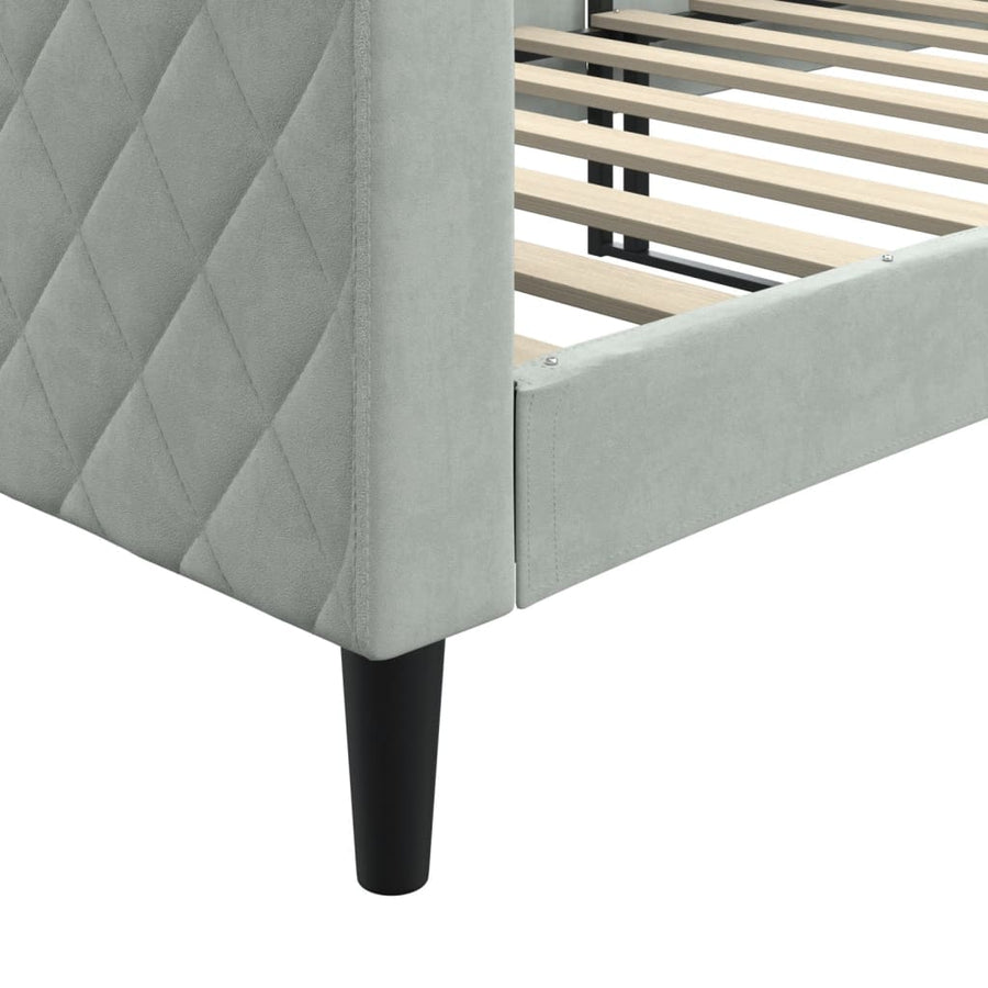 Slaapbank Fluweel 80x200 cm Lichtgrijs zonder matras