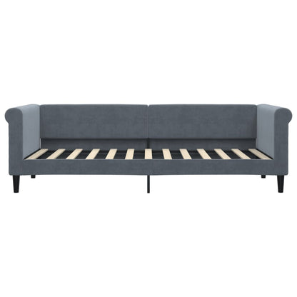 Slaapbank 80x200 cm fluweel donkergrijs