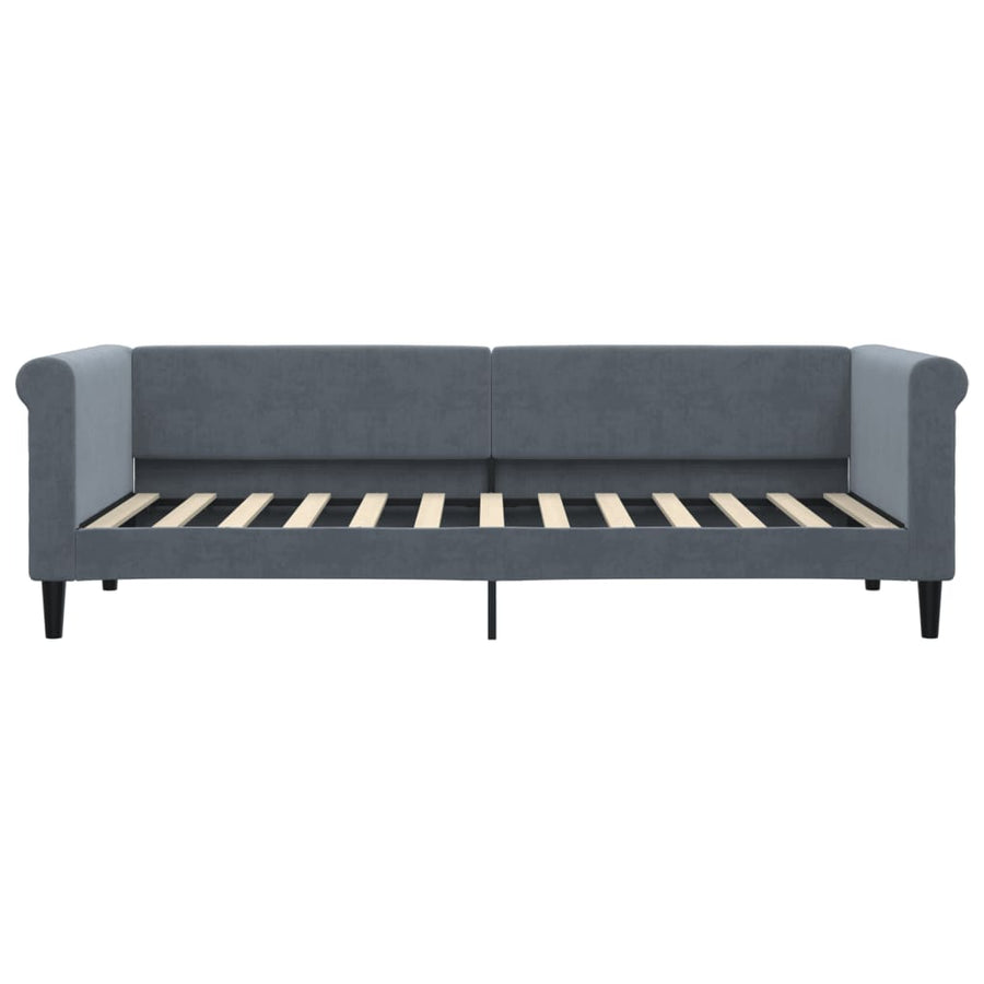 Slaapbank 80x200 cm fluweel donkergrijs