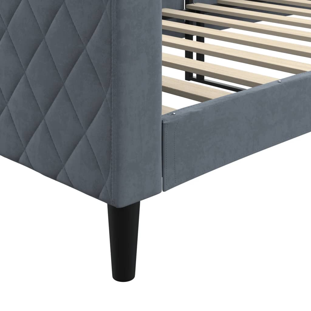 Slaapbank 80x200 cm fluweel donkergrijs