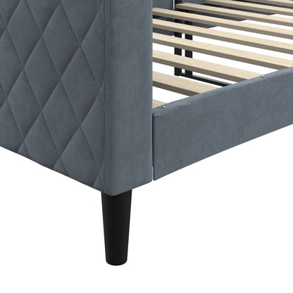 Slaapbank 80x200 cm fluweel donkergrijs
