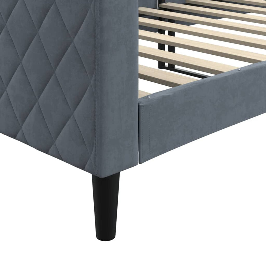 Slaapbank 80x200 cm fluweel donkergrijs