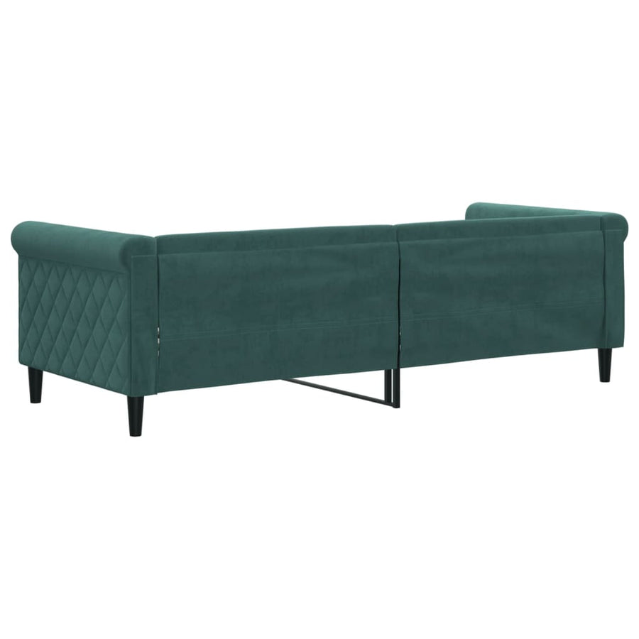 Slaapbank Fluweel 80x200 cm Donkergroen zonder matras