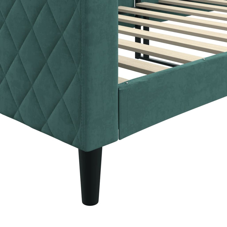 Slaapbank Fluweel 80x200 cm Donkergroen zonder matras