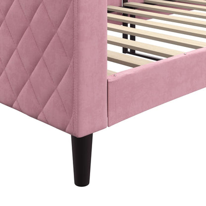 Slaapbank Fluweel 80x200 cm Roze zonder matras