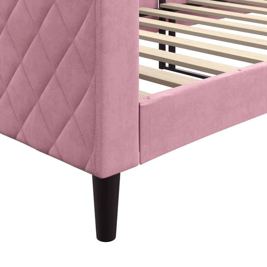 Slaapbank Fluweel 80x200 cm Roze zonder matras