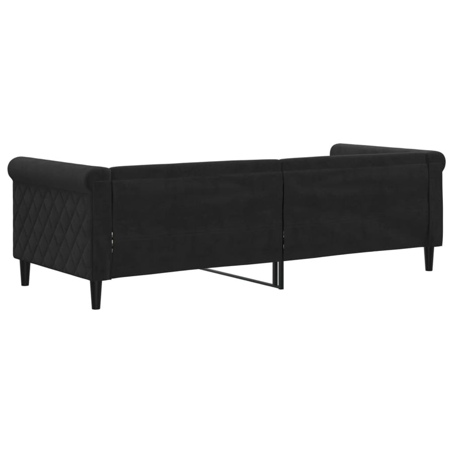 Slaapbank Fluweel 80x200 cm Zwart zonder matras
