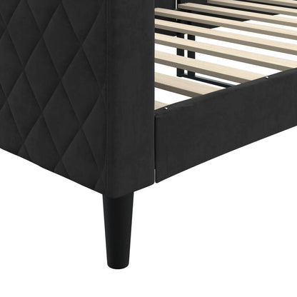 Slaapbank Fluweel 80x200 cm Zwart zonder matras