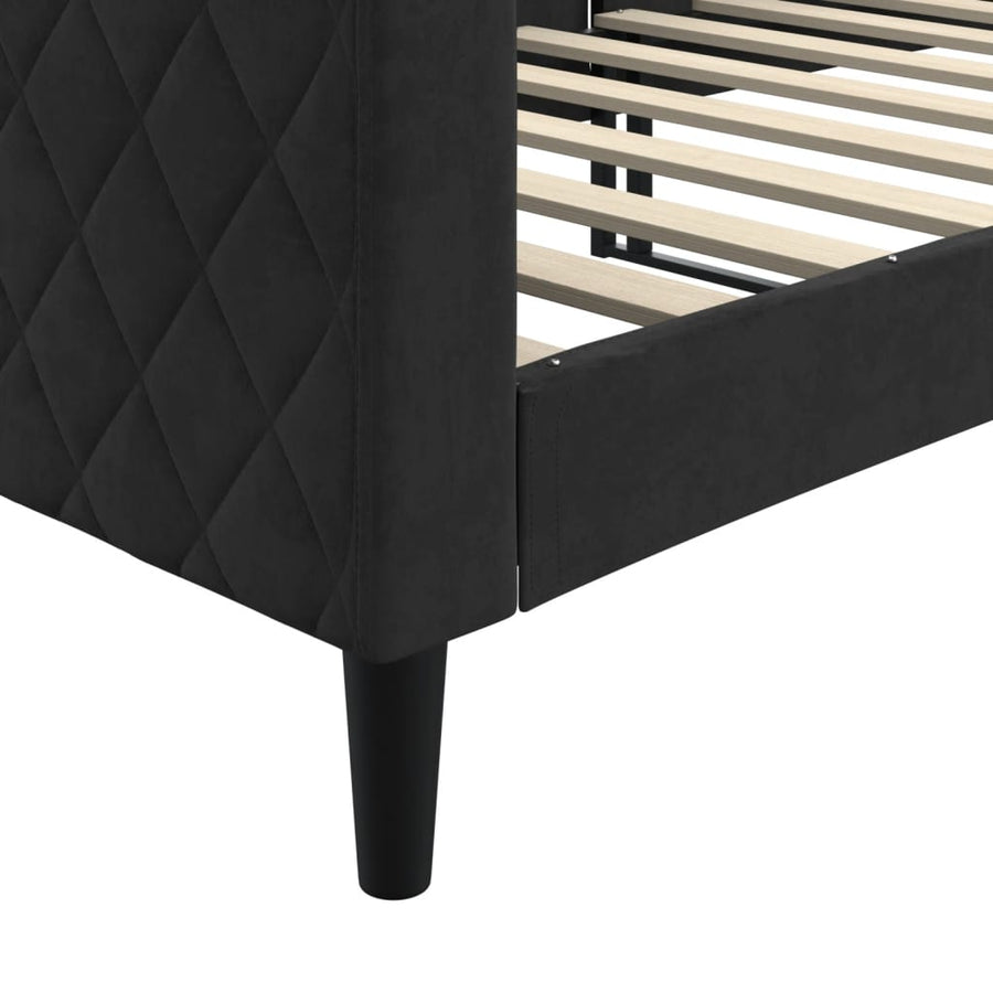 Slaapbank Fluweel 80x200 cm Zwart zonder matras