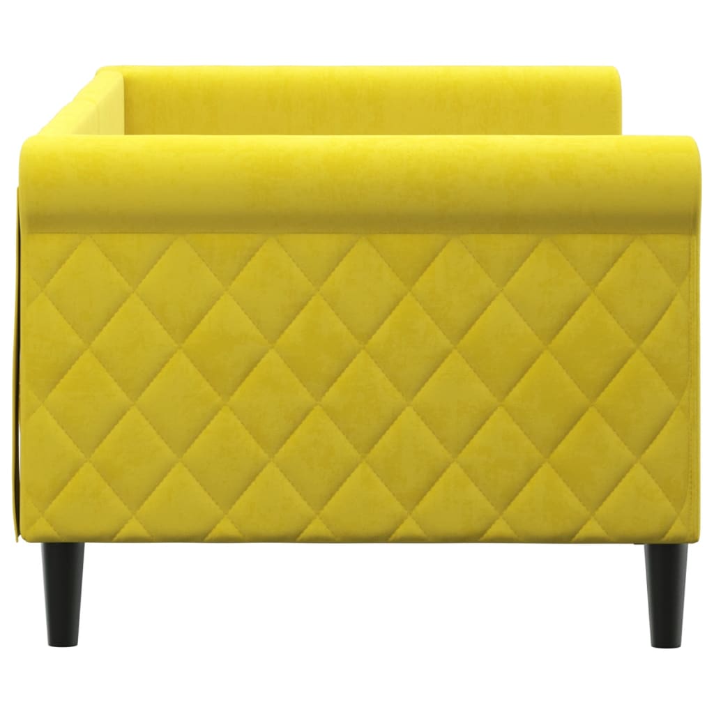 Slaapbank Fluweel 80x200 cm Geel zonder matras