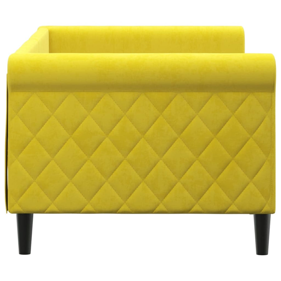 Slaapbank Fluweel 80x200 cm Geel zonder matras