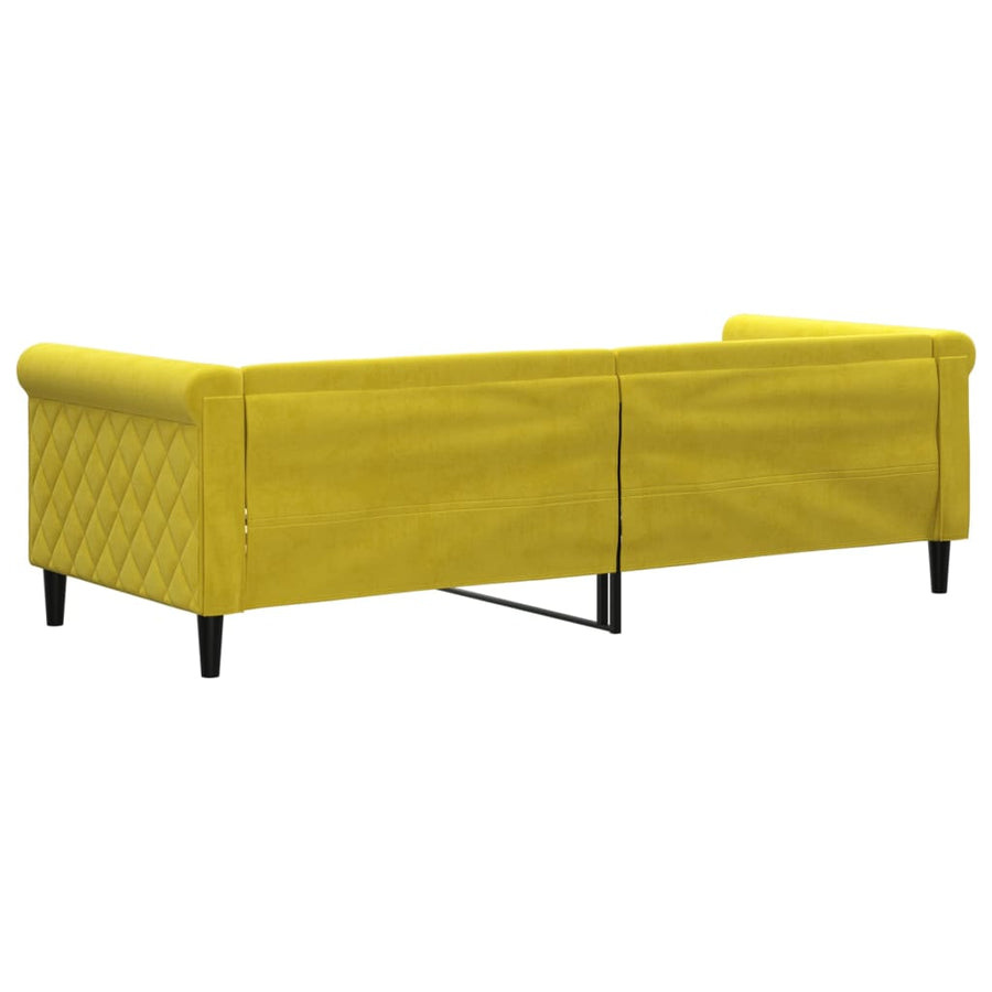 Slaapbank Fluweel 80x200 cm Geel zonder matras