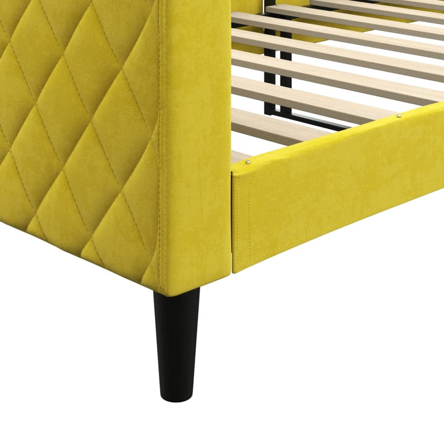 Slaapbank Fluweel 80x200 cm Geel zonder matras