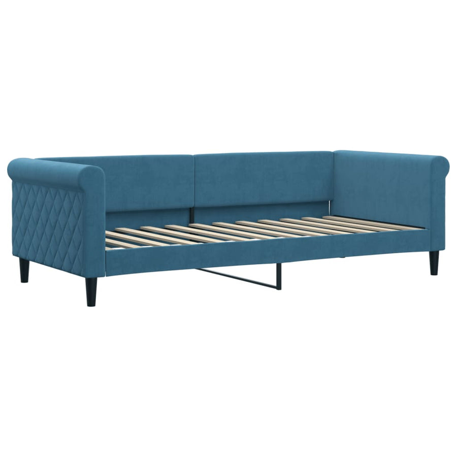 Slaapbank Fluweel Blauw 90x200 cm zonder matras