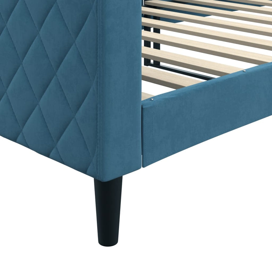 Slaapbank Fluweel Blauw 90x200 cm zonder matras