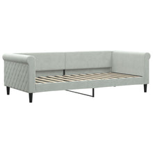 Slaapbank Fluweel 90x200 cm Lichtgrijs zonder matras