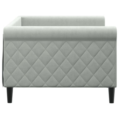 Slaapbank Fluweel 90x200 cm Lichtgrijs zonder matras