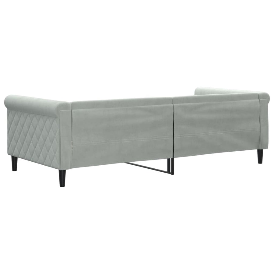 Slaapbank Fluweel 90x200 cm Lichtgrijs zonder matras