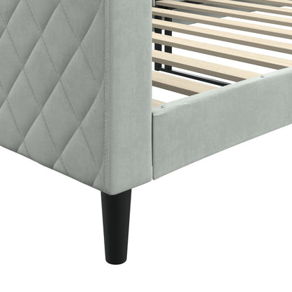 Slaapbank Fluweel 90x200 cm Lichtgrijs zonder matras