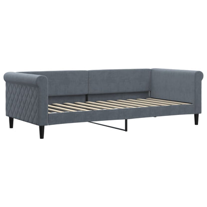 Slaapbank 90x200 cm fluweel donkergrijs