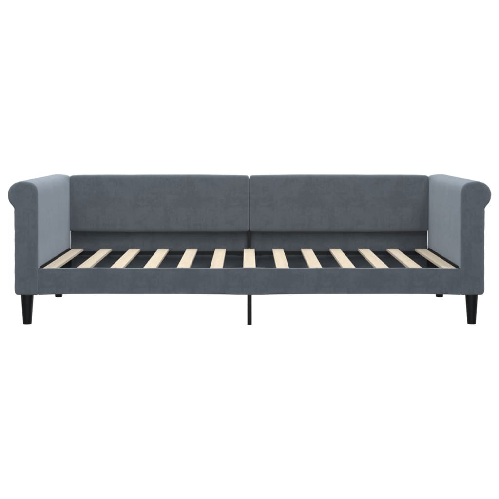 Slaapbank 90x200 cm fluweel donkergrijs