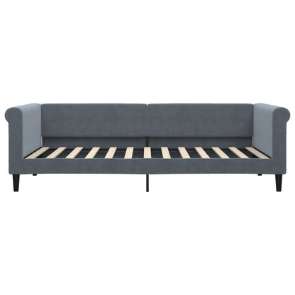 Slaapbank 90x200 cm fluweel donkergrijs