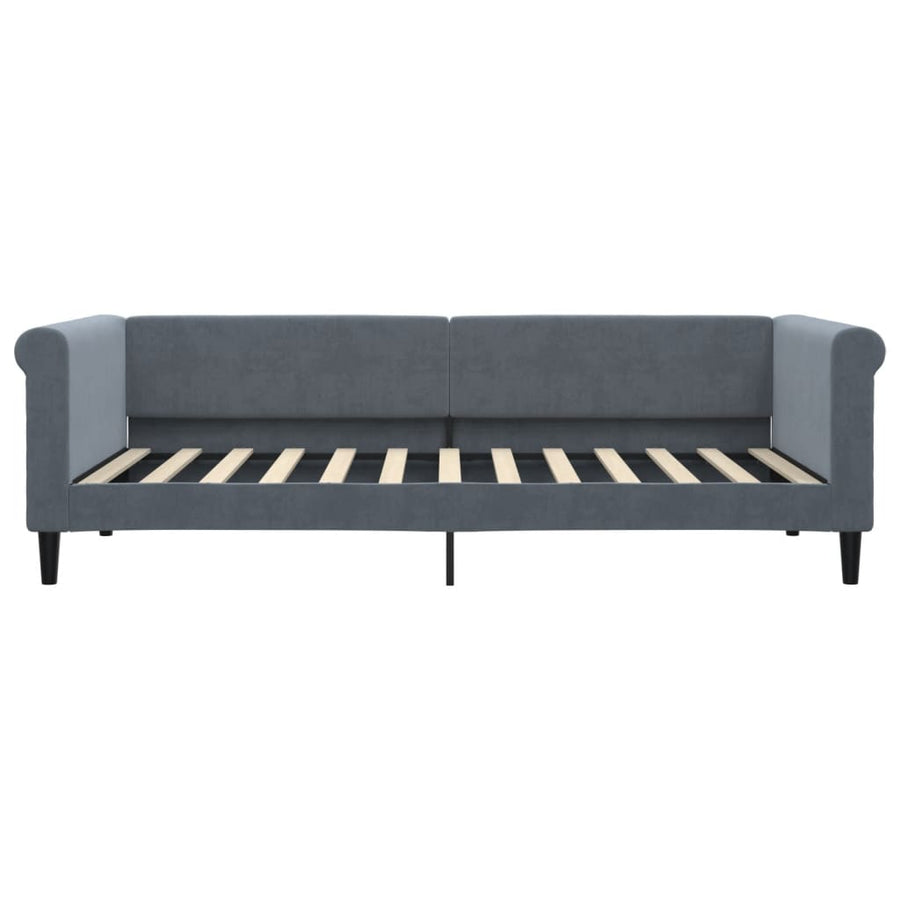 Slaapbank 90x200 cm fluweel donkergrijs