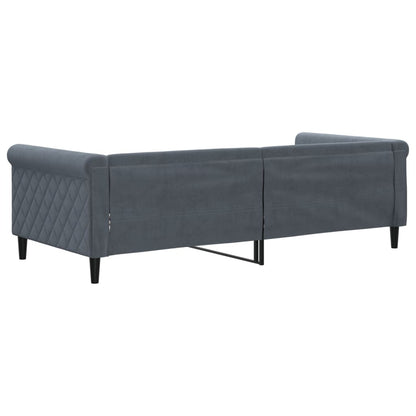 Slaapbank 90x200 cm fluweel donkergrijs