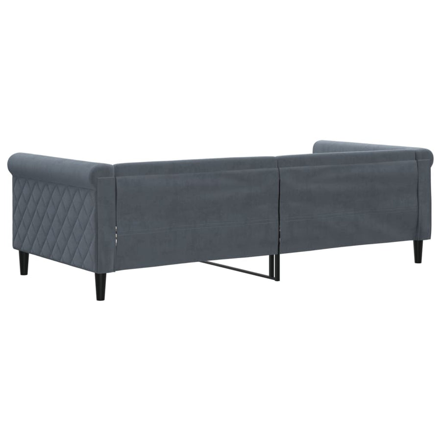 Slaapbank 90x200 cm fluweel donkergrijs
