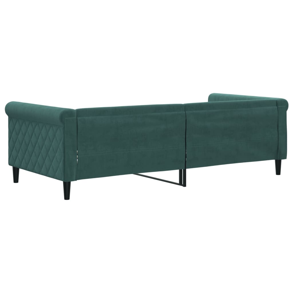 Slaapbank 90x200 cm fluweel donkergroen