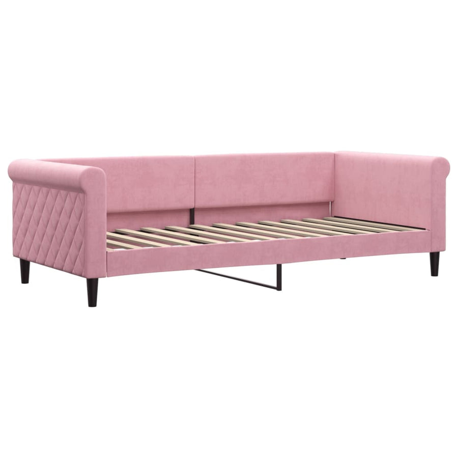 Slaapbank Fluweel 90x200 cm Roze zonder matras