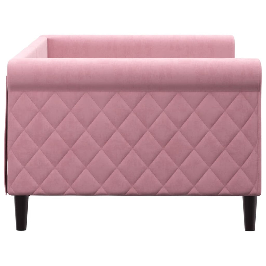 Slaapbank Fluweel 90x200 cm Roze zonder matras