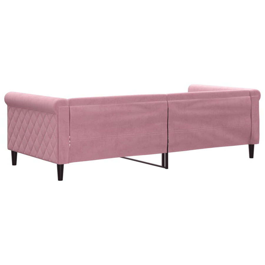 Slaapbank Fluweel 90x200 cm Roze zonder matras