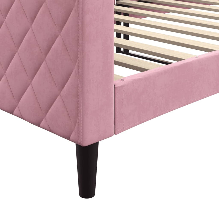 Slaapbank Fluweel 90x200 cm Roze zonder matras