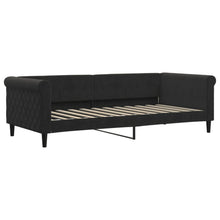 Slaapbank Fluweel 90x200 cm Zwart zonder matras