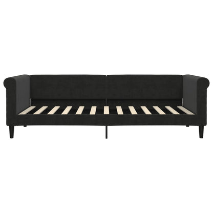 Slaapbank Fluweel 90x200 cm Zwart zonder matras